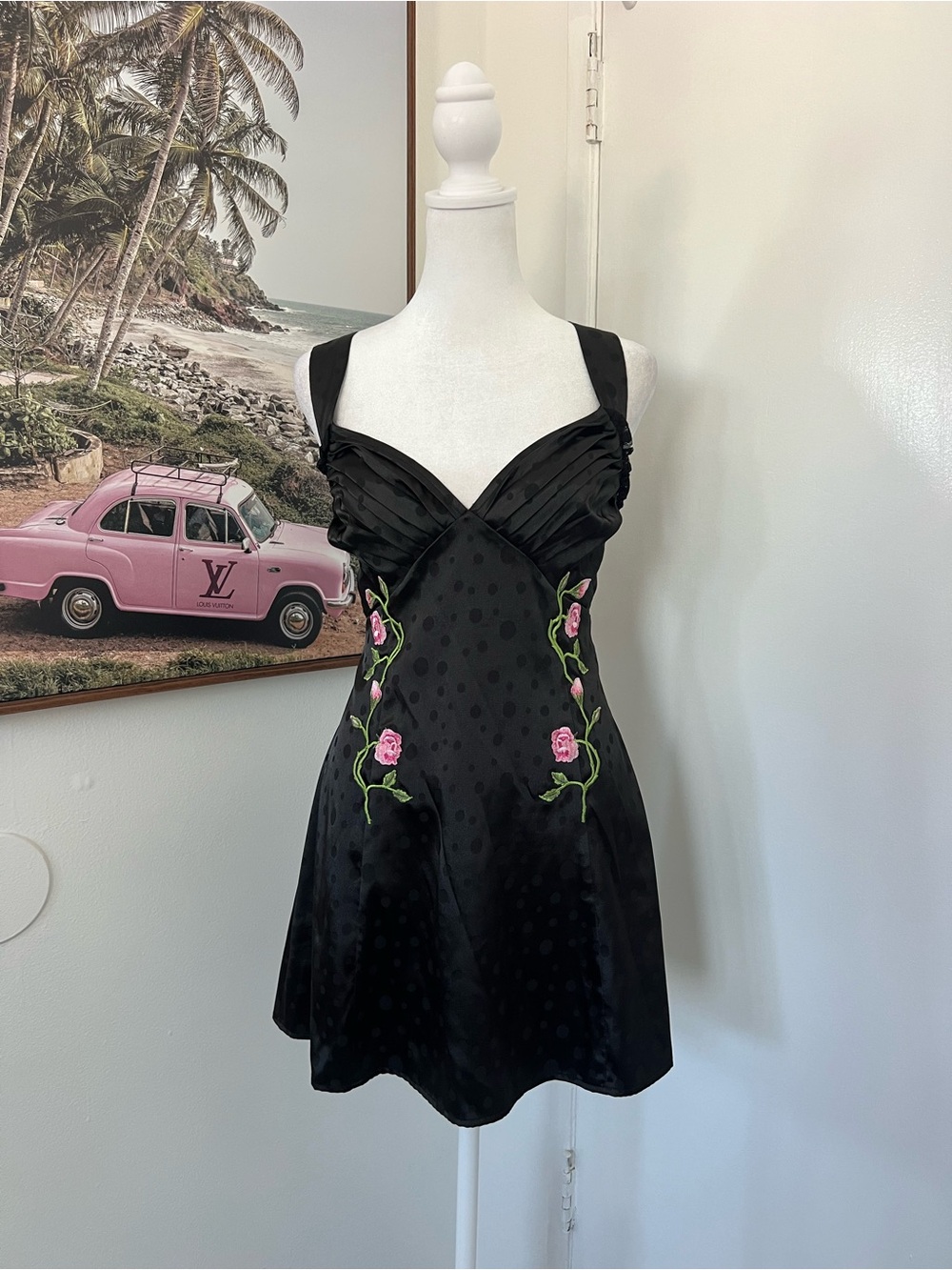 For Love and Lemons Black Fleur Slip